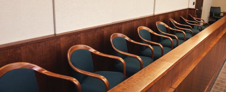 Seats in a jury box