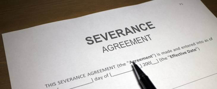 Severance agreement paper.