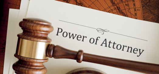 Power of Attorney document and gavel