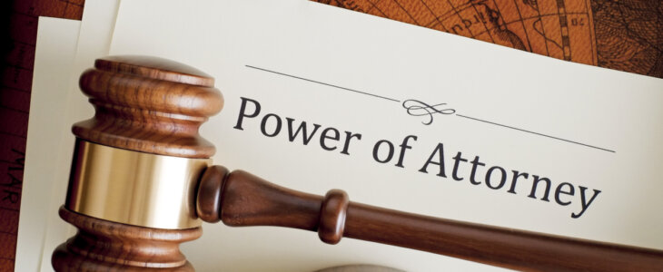 Power of Attorney document and gavel